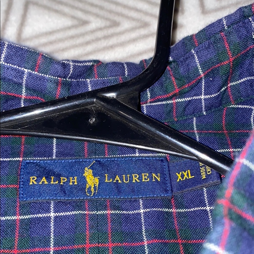Polo Ralph Lauren Navy Checkered Button-Down Shirt‎ - Picture 3 of 8